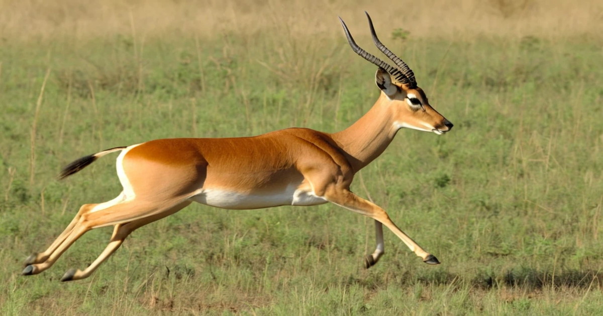 サバンナを走るインパラ