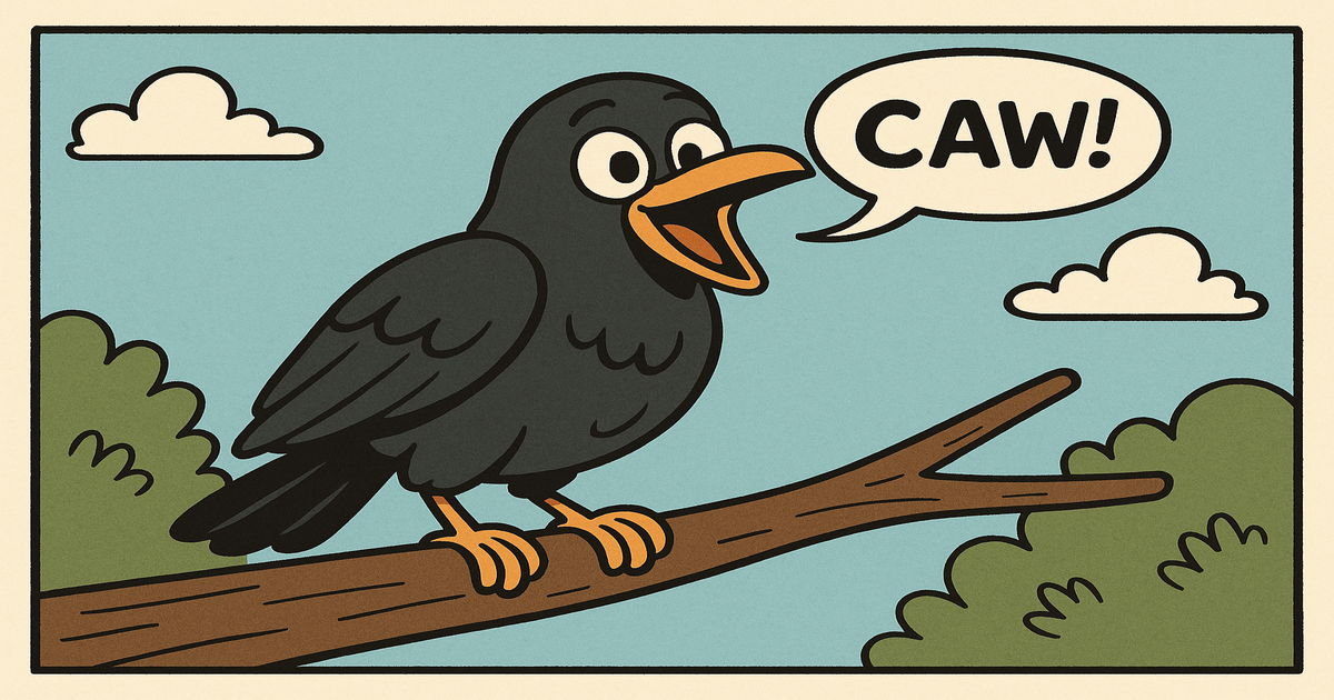 フレンドリーに鳴いているカラス